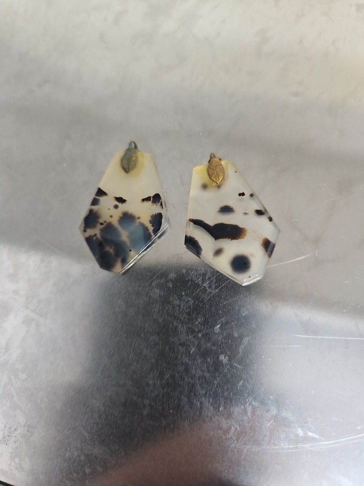 Vintage Montana Moss Agate Pendants