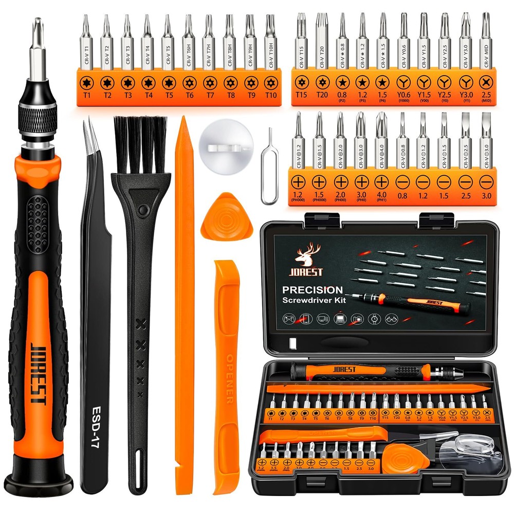 JOREST 38-Piece Precision Screwdriver Set with Torx T5 T6 Y00 for Mini Repair Tools