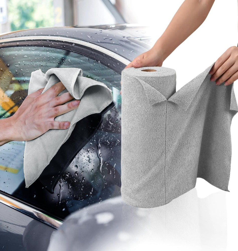 XINDELL 25-Sheet Lint-Free Microfiber Towel Roll for Cleaning