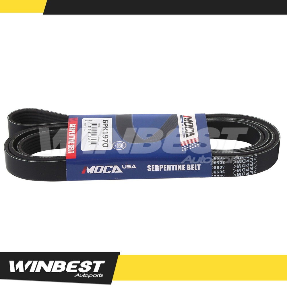 EPDM 6PK1970 Serpentine Belt for Chevy Ford Focus Mustang Jeep 2.0L 3.6L