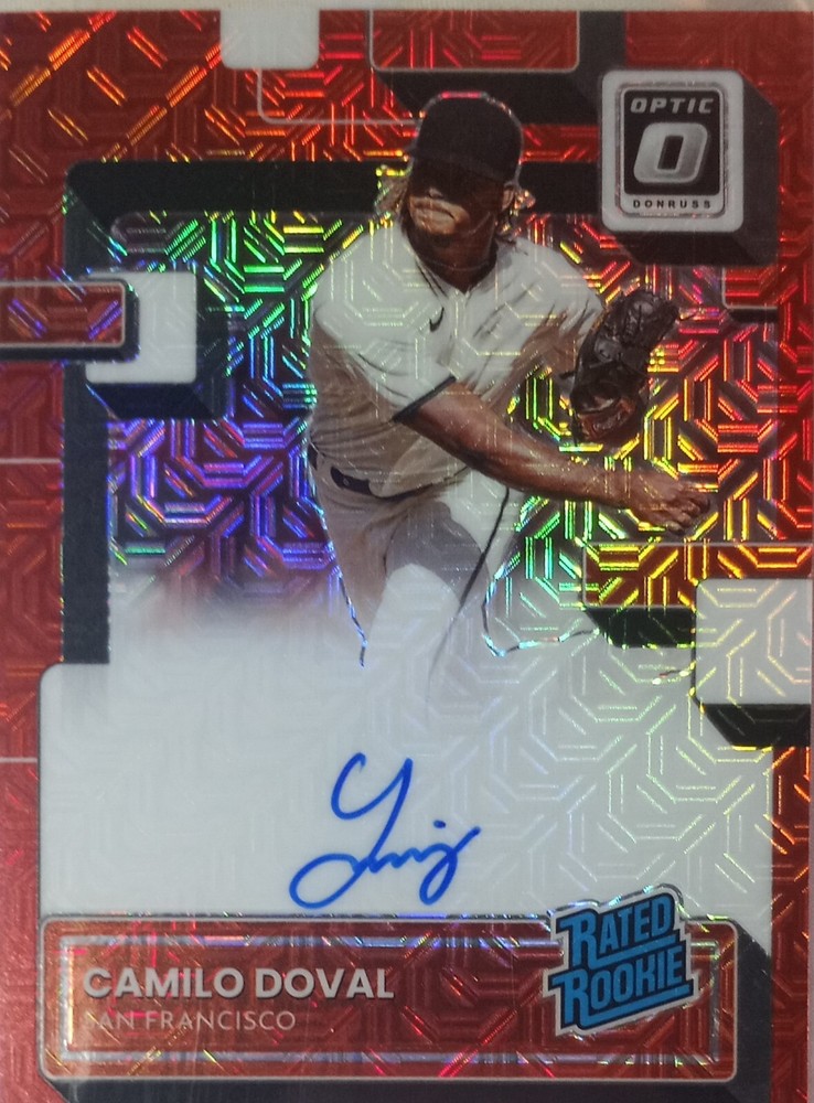 Camilo Doval 2022 Donruss Optic Autograph Card 44/99 MLB Relic