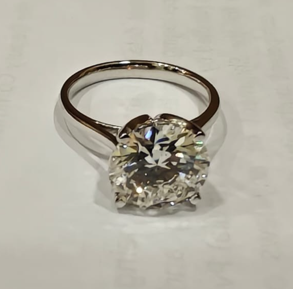 Christmas Sale! 4CT Round Cut Lab Grown Diamond Solitaire Ring 14k White Gold-image