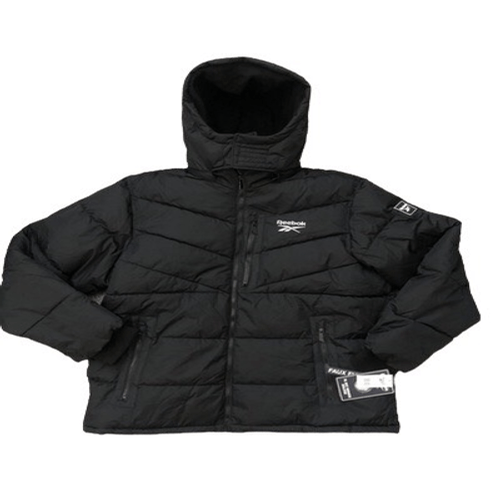 Reebok Heavyweight Insulated Winter Black Puffer Coat Jacket with Hood Men’s Siz