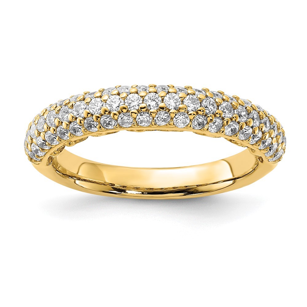 Sterling Silver Gold-plated 61 Stone Cubic Zirconia Ring Size 7 for Women 3.05gm