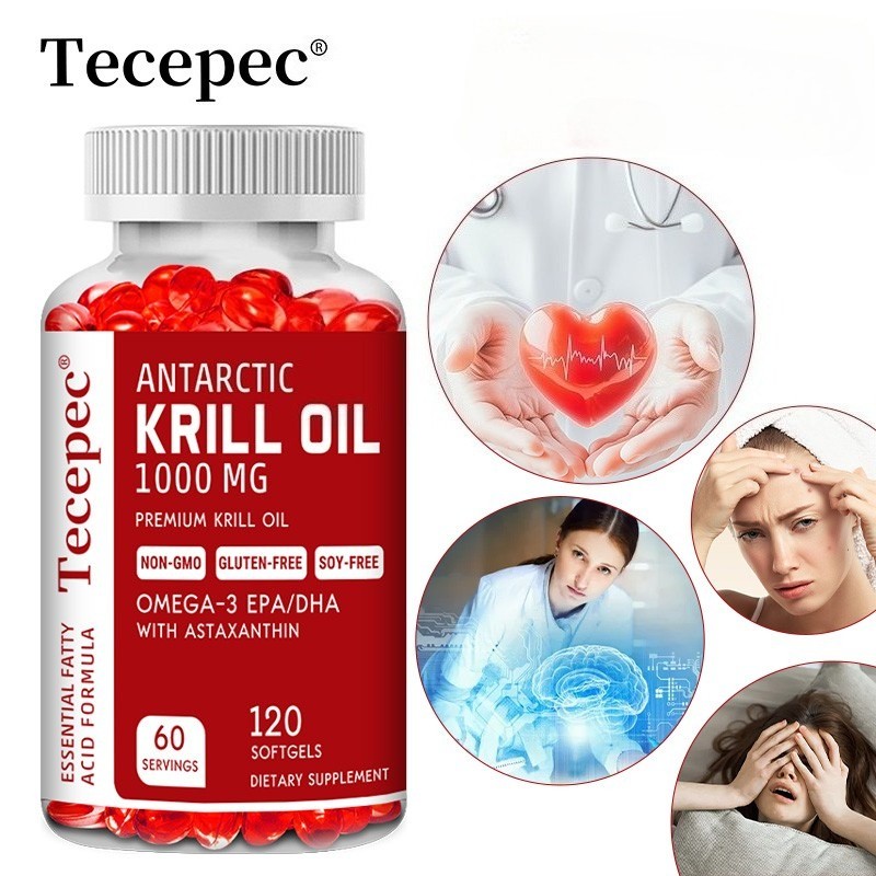 Antarctic Krill Oil 1000mg with Omega-3s EPA, DHA & Astaxanthin Premium Softgels