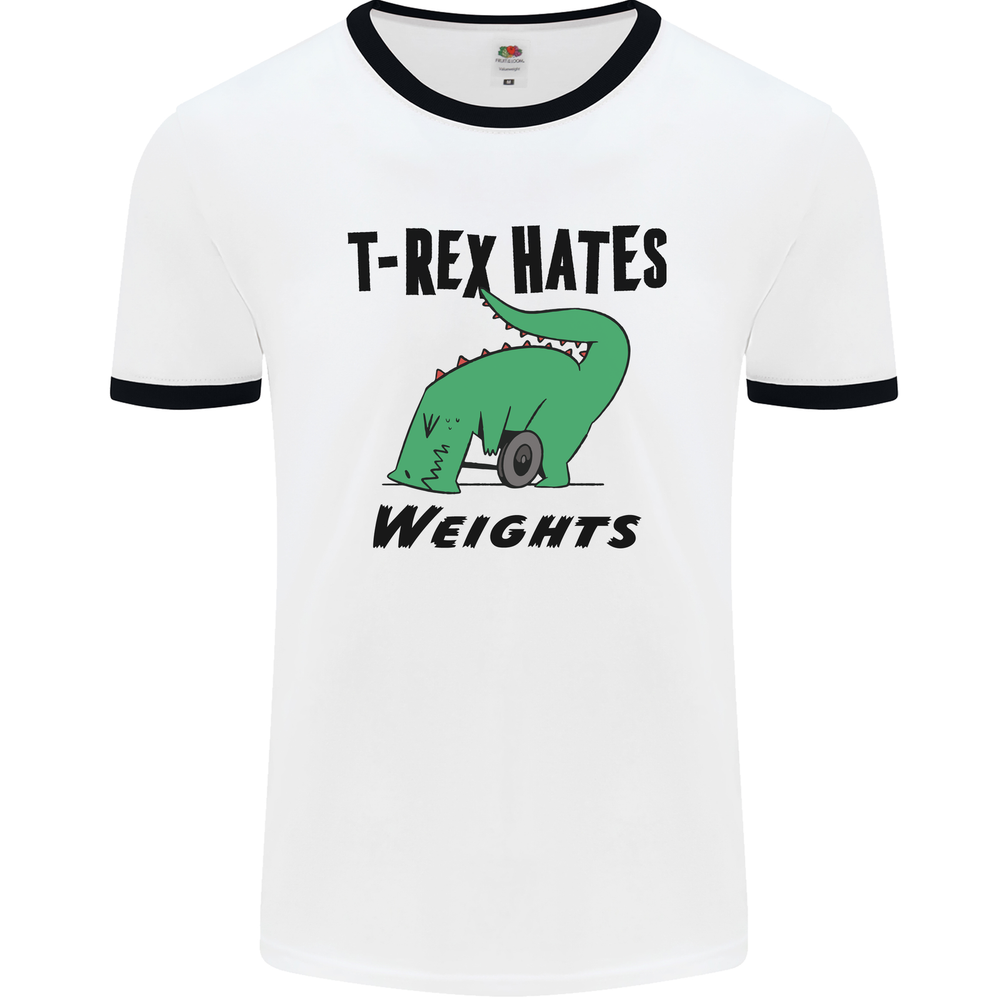 Camiseta T-Rex Hates Weights Divertida Gimnasio Entrenamiento Hombres Timbre