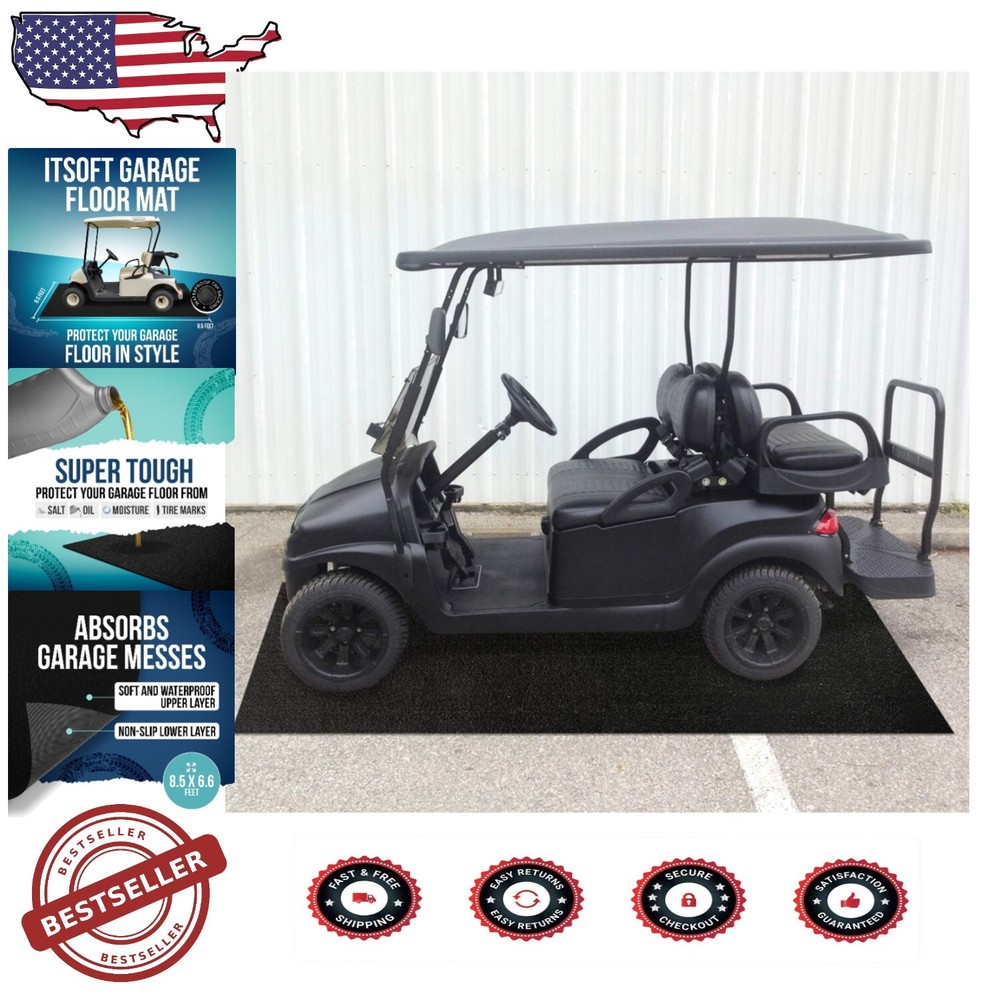 All-Weather Waterproof Garage Floor Mat 8.5x6.6ft - Oil and Stain Resistant