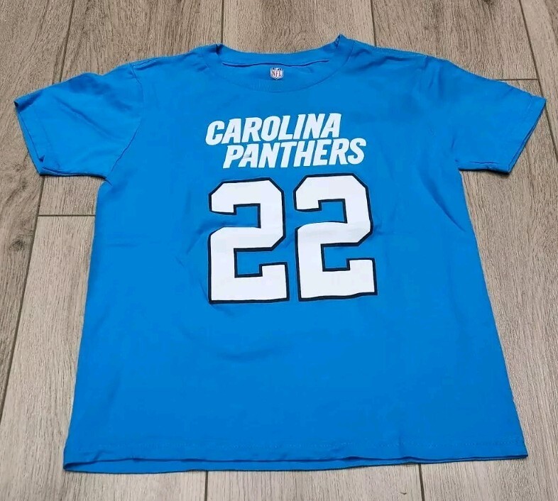 Carolina Panthers NFL McCaffrey #22 Tshirt Kids Child Small Size 8