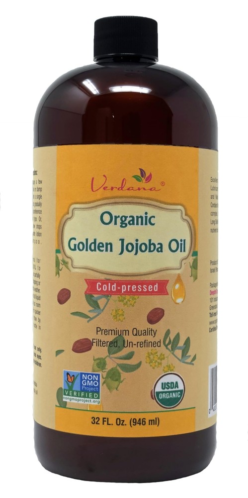 Verdana Organic USDA Certified Organic Golden Jojoba Oil, Cold Pressed, Unref...