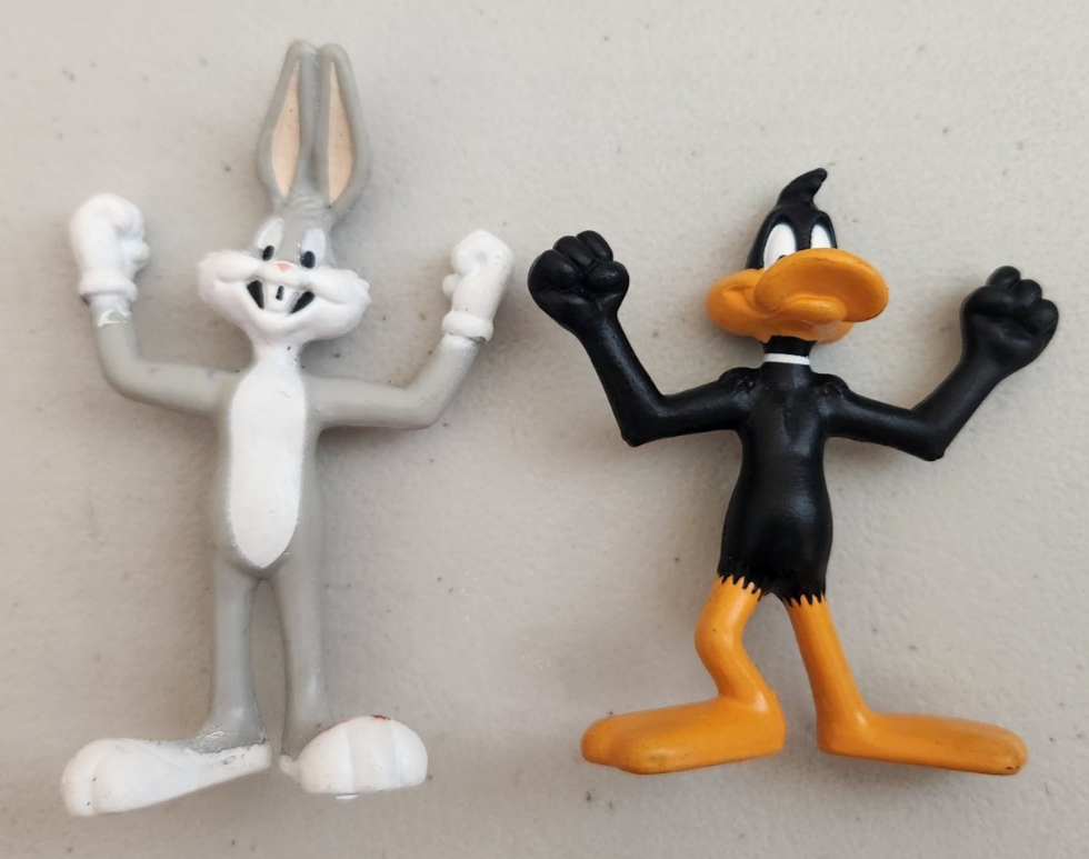 Vintage 1991 Bugs Bunny & Daffy Duck Looney Tunes PVC Toy Figures Lot of 2