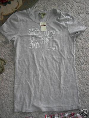 HOLLISTER   Power of a Bikini Grey NWT L  shirt