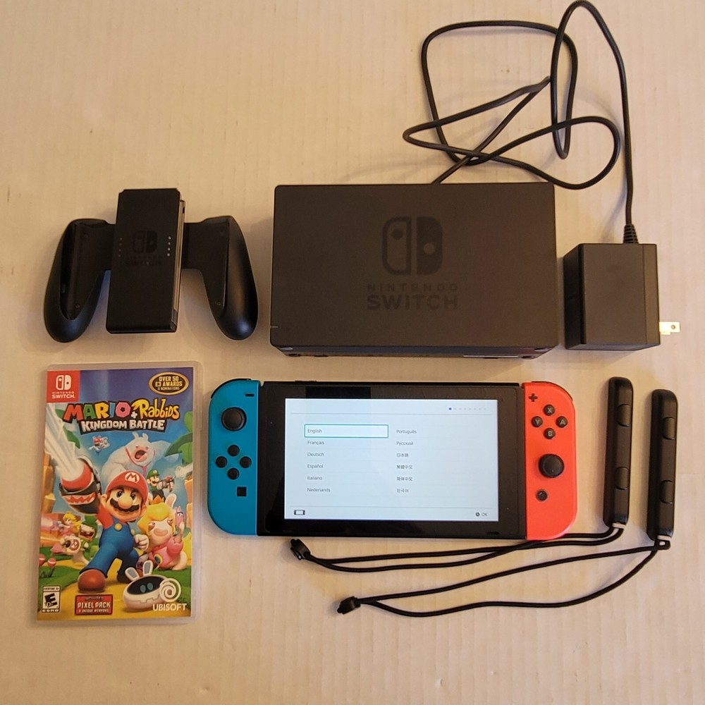 Nintendo Switch Console Bundle With Minecraft Dungeons Ultimate Complete Working