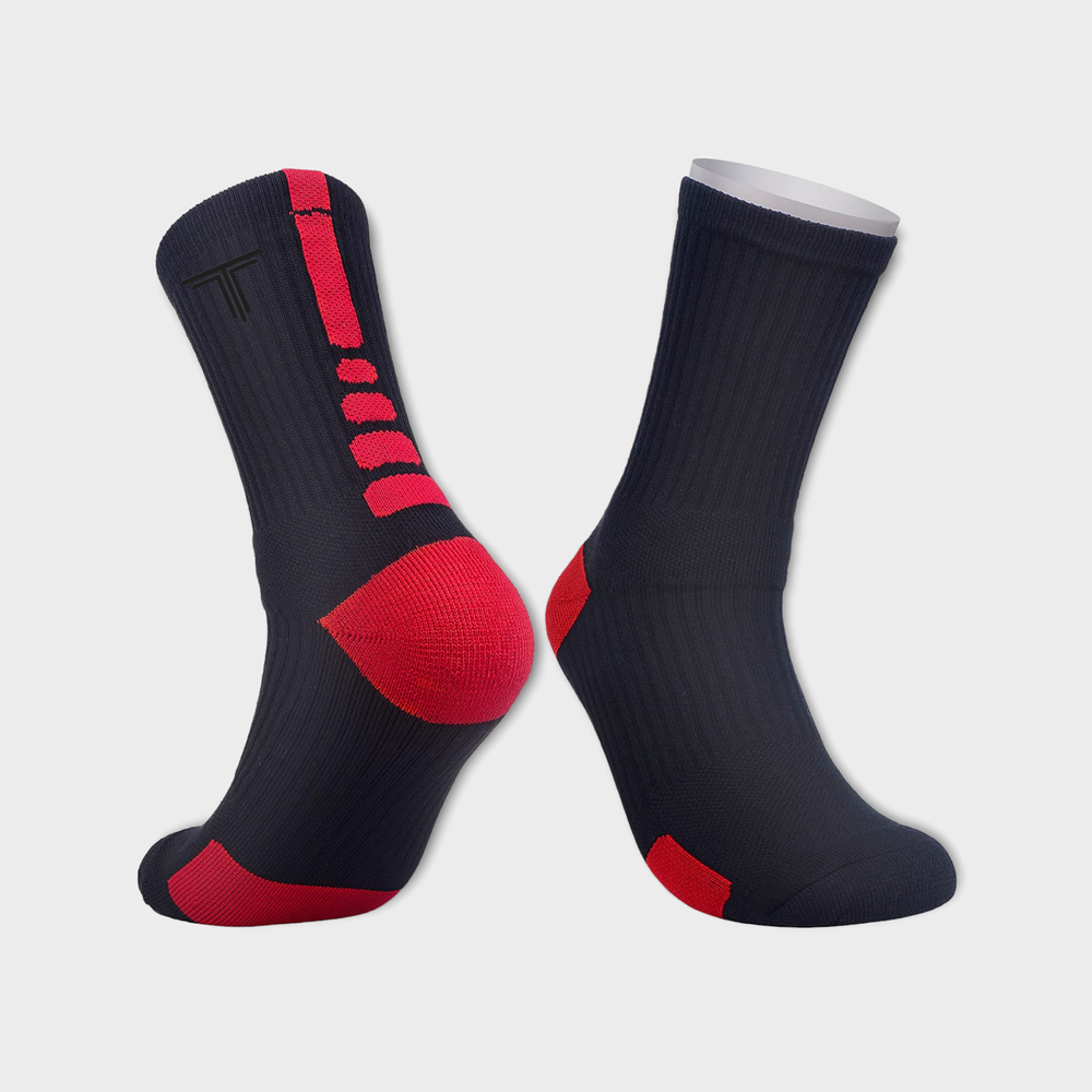 Men's Premium Dri-Fit Mid Calf Basketball Socks Cushioned -Size US Large (8-12)