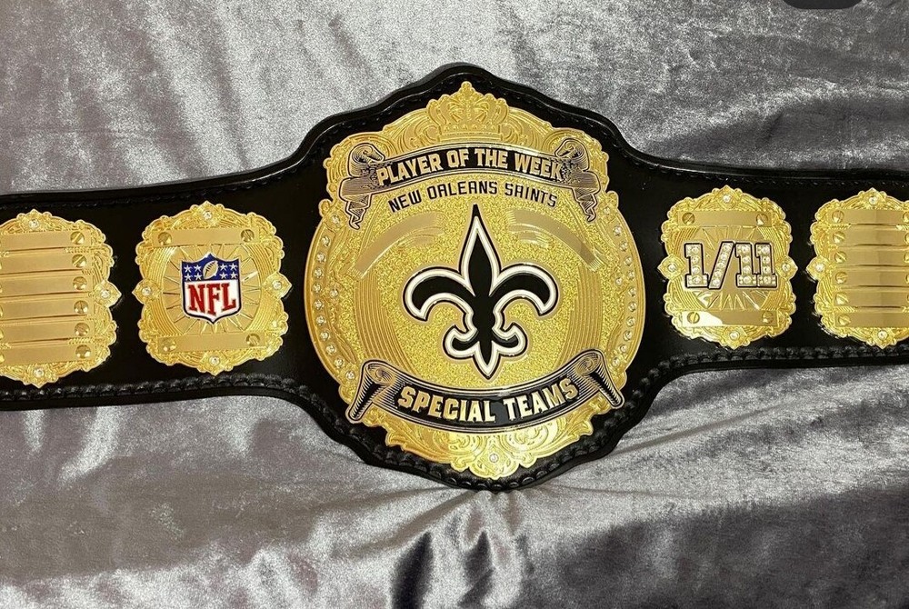New Orleans Saints Championship Belt 4mm Belt Adult Size