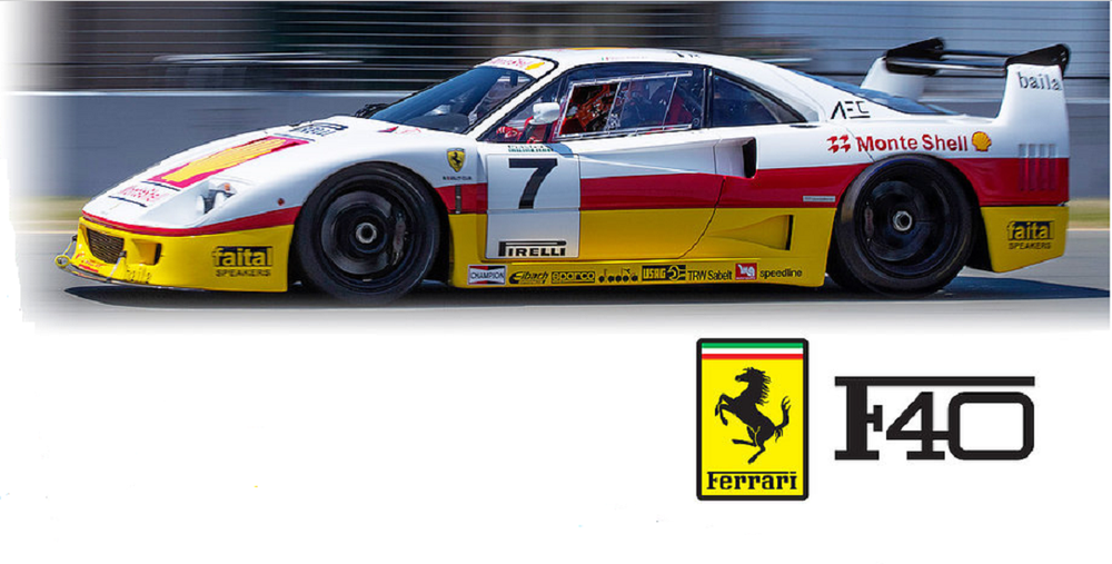 1:10 RC Clear Body Shell - Ferrari F40 with Monte Shell livery