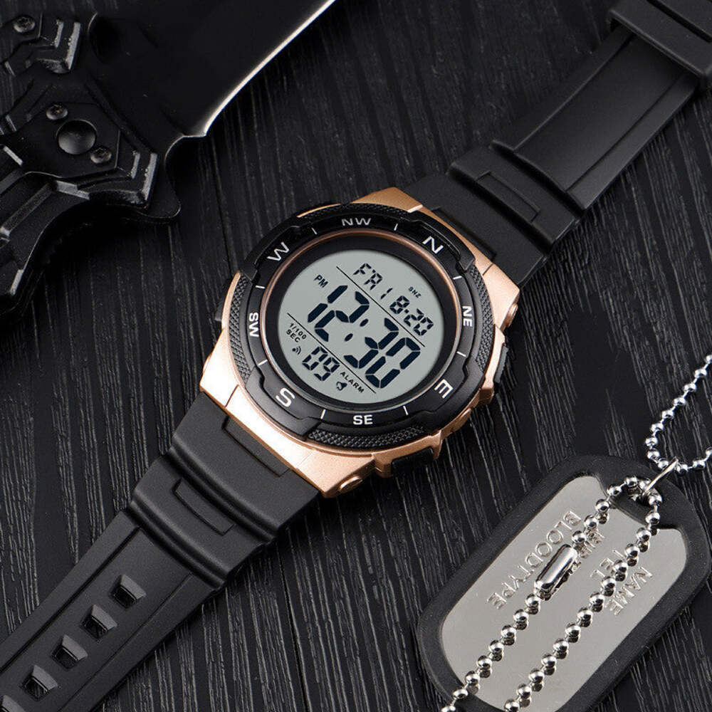 Versatile Outdoor Sports Watch with Dual Time, Stopwatch, Luminous Display & Wat