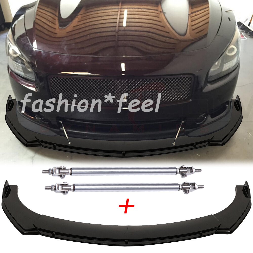 For Nissan Maxima ST SL SE Car Front Bumper Lip Chin Splitter Spoiler Strut Rods