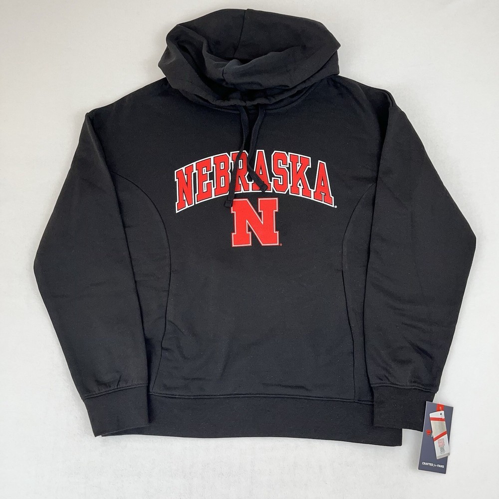 Fanatics Nebraska Cornhuskers Men’s Small Black Hoodie with Front Pockets Stitched Design