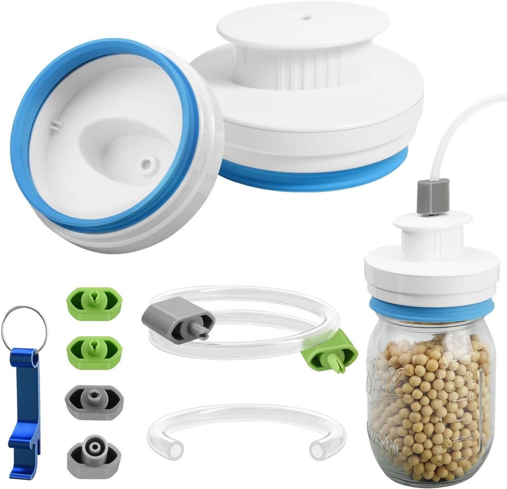 Mason Jar Sealer Kit for FoodSaver Vacuum Sealer in Regular and Wide Black