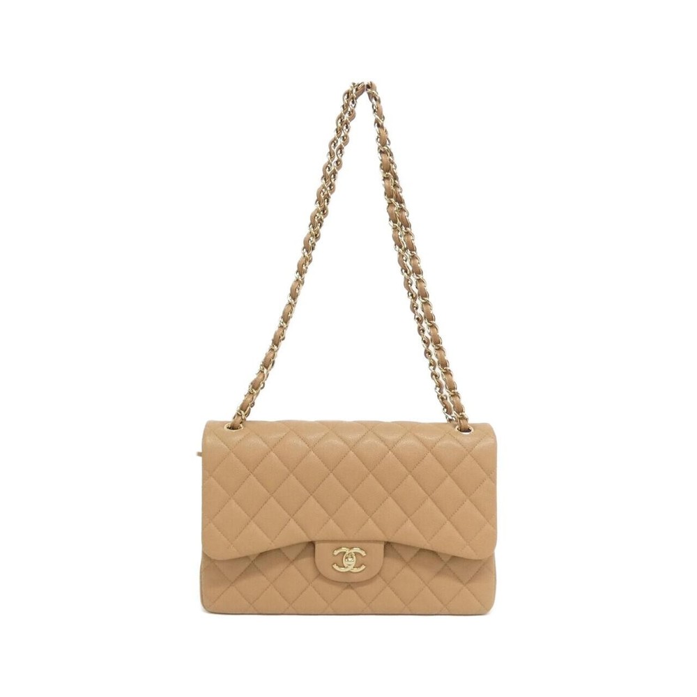 Authentic CHANEL 58600 Shoulder Bag in Black Caviar Leather with Gold-Tone Hardware  