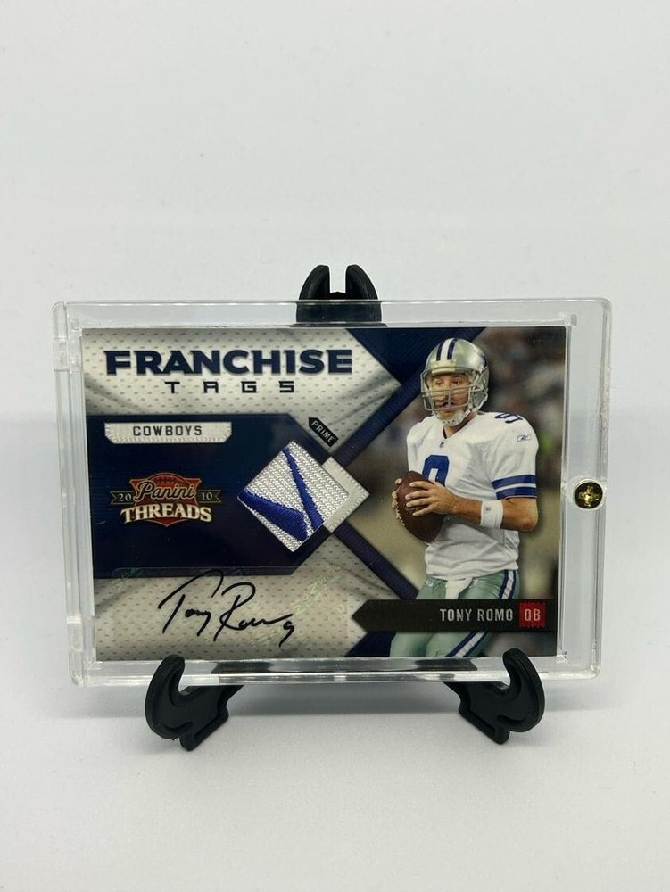 2010 PANINI FRANCHISE TAGS TONY ROMO 1/1 AUTOGRAPH REEBOK PATCH DALLAS COWBOYS