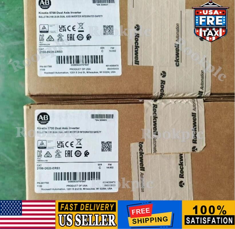 New Sealed 2198-D020-ERS3 Ser B Allen-Bradley Kinetix 5700 Inverter Module 1PC