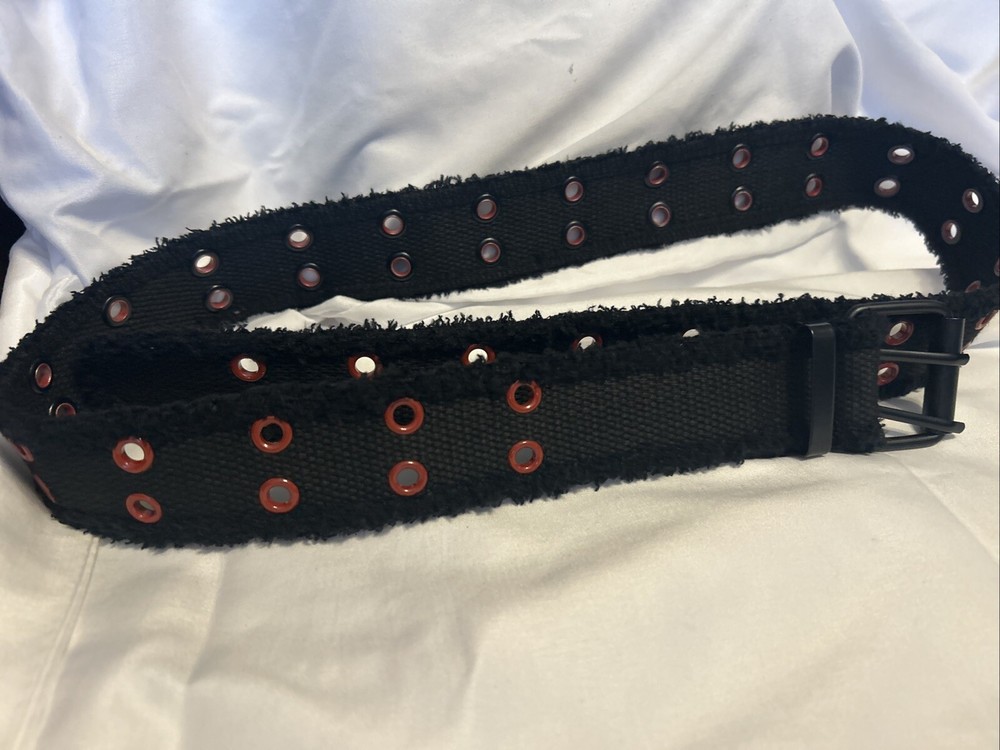 Punk Emo Skater Belt with Rivets Studs Buckle Black & Red 40