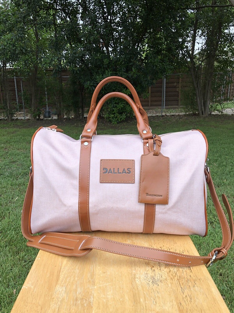 Barrington Belmont Cabin Duffle Bag w/ Strap British Tan Florentine Leather NEW