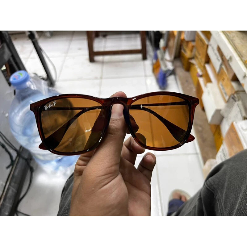 RayBan Crish 4187 Polarized Shine Brown Sunglasses