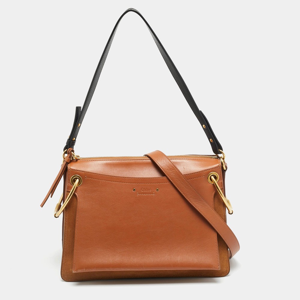 Chloe Roy BrownBlack Leather Shoulder Bag