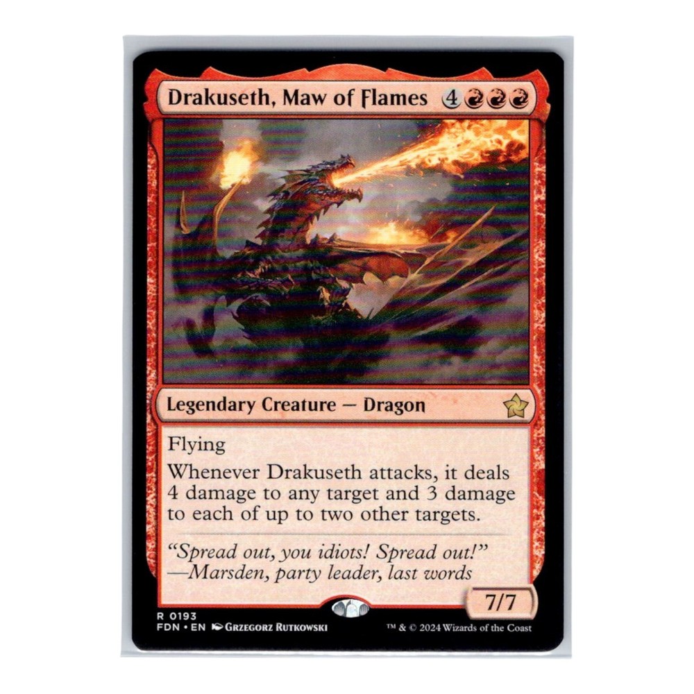 Drakuseth Maw of Flames MTG 2024 Foundations Rare #0193