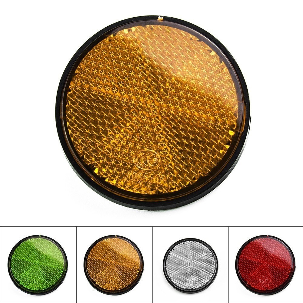 Round Bike Reflector for Night Safety - Fits Bicycles & Motorcycles