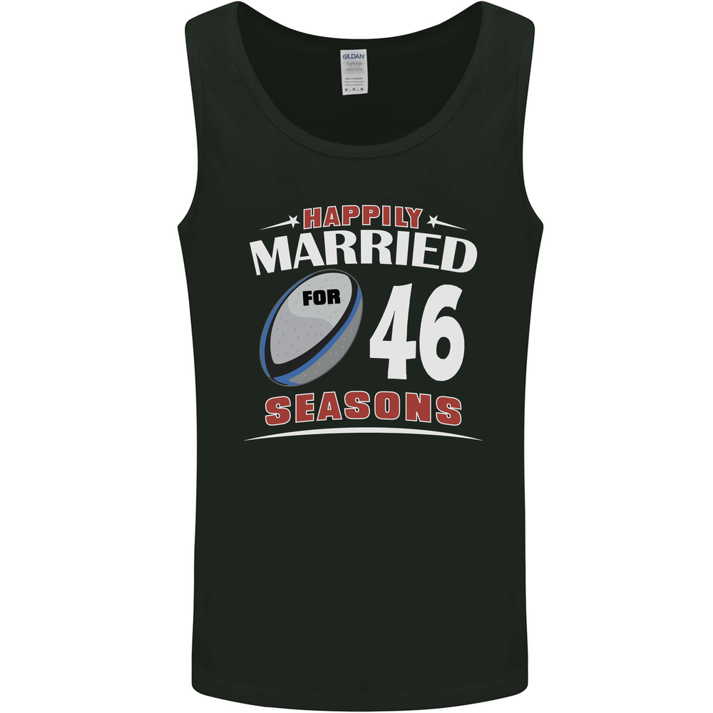 46 Year Wedding Anniversary 46th Rugby Mens Vest Tank Top