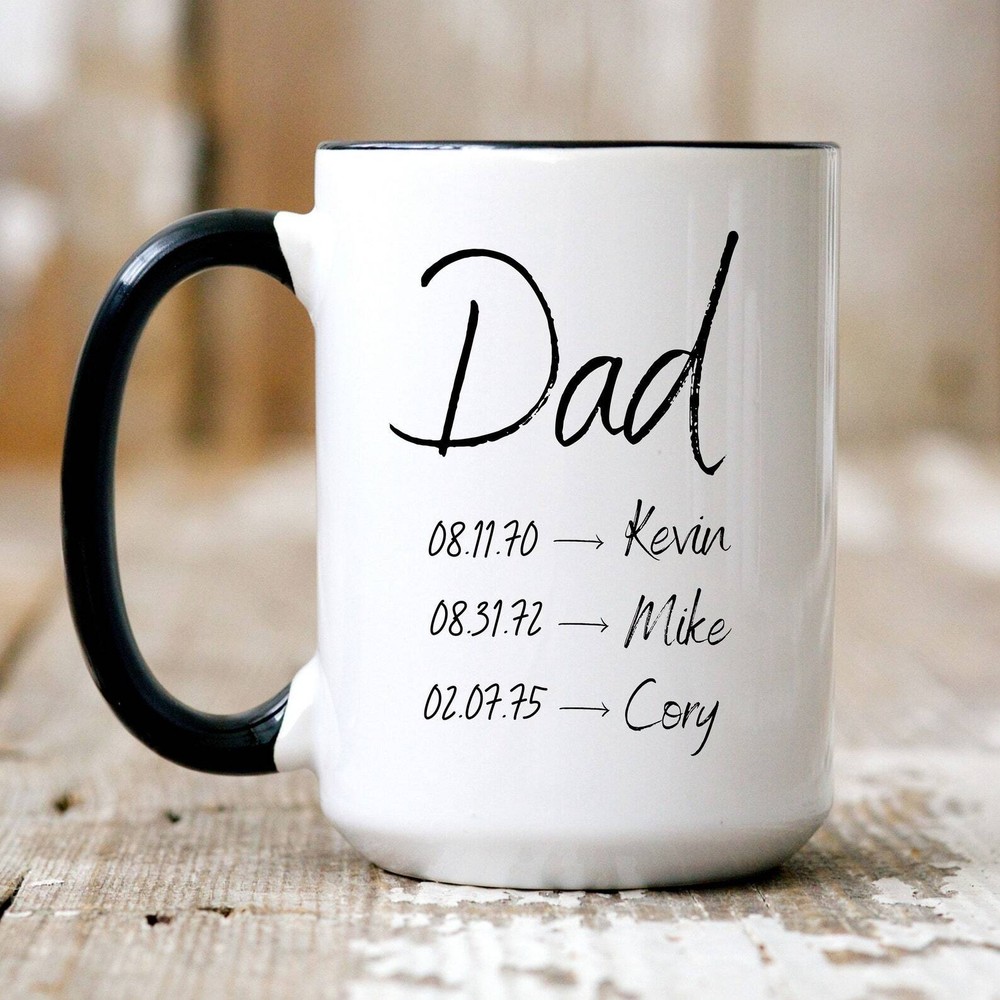Custom Dad Mug Childrens Birthday Personalized Gifts For Dad Custom Family Mug