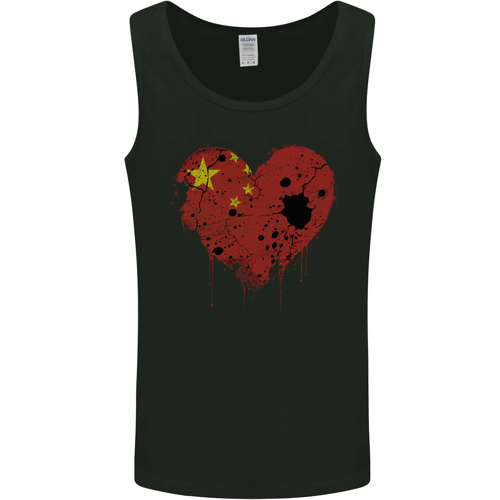 Love China Flag Chinese Day Football Mens Vest Tank Top