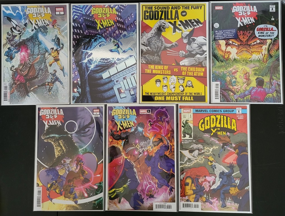Godzilla vs X-Men #1, Lot of 7 Standard Covers, NM/Better
