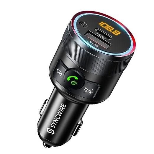 Bluetooth 5.4 Car FM Transmitter with 38W PD QC3.0 Fast Charging