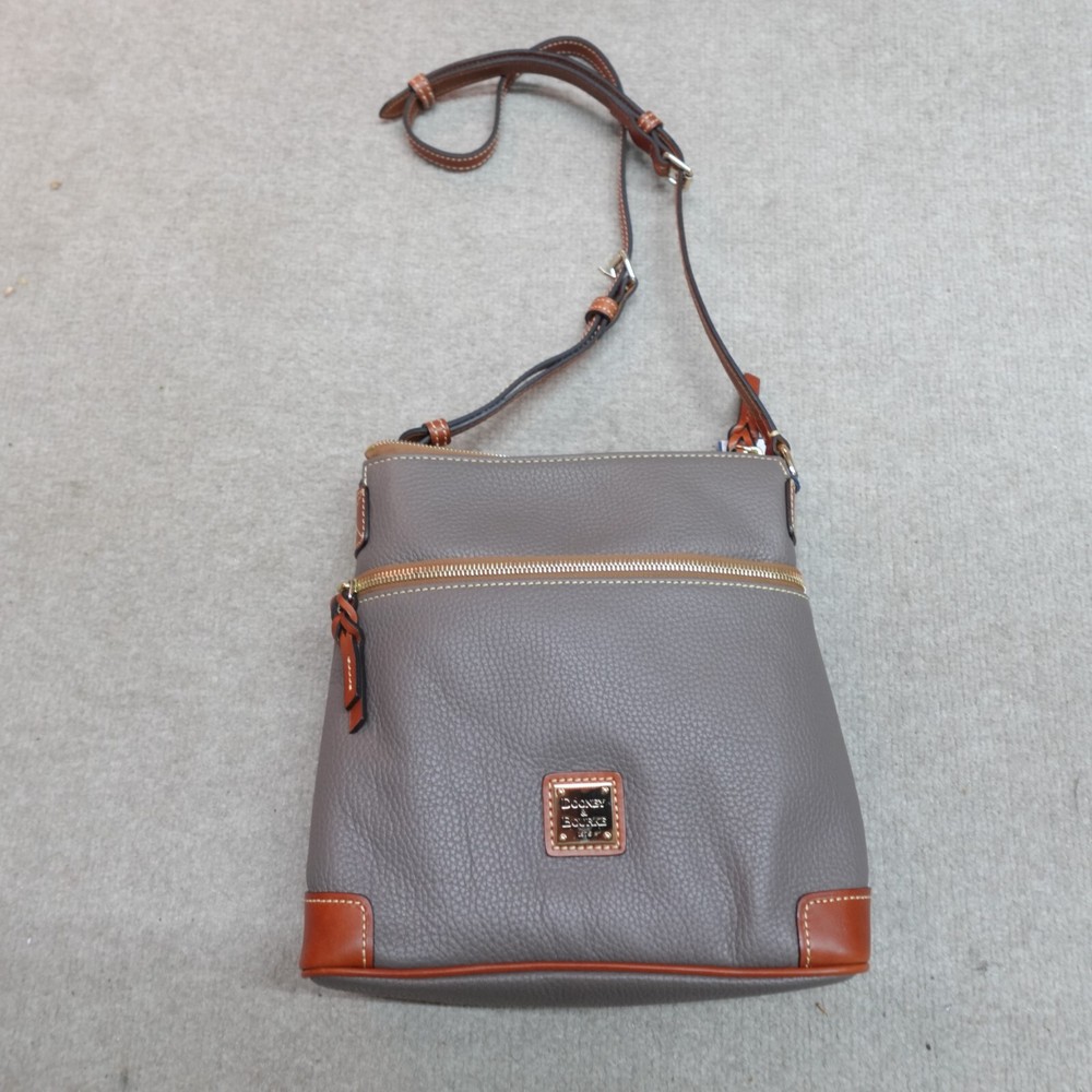 Dooney & Bourke Womens Bag Gray Crossbody Leather Elephant Pebble Grain NEW