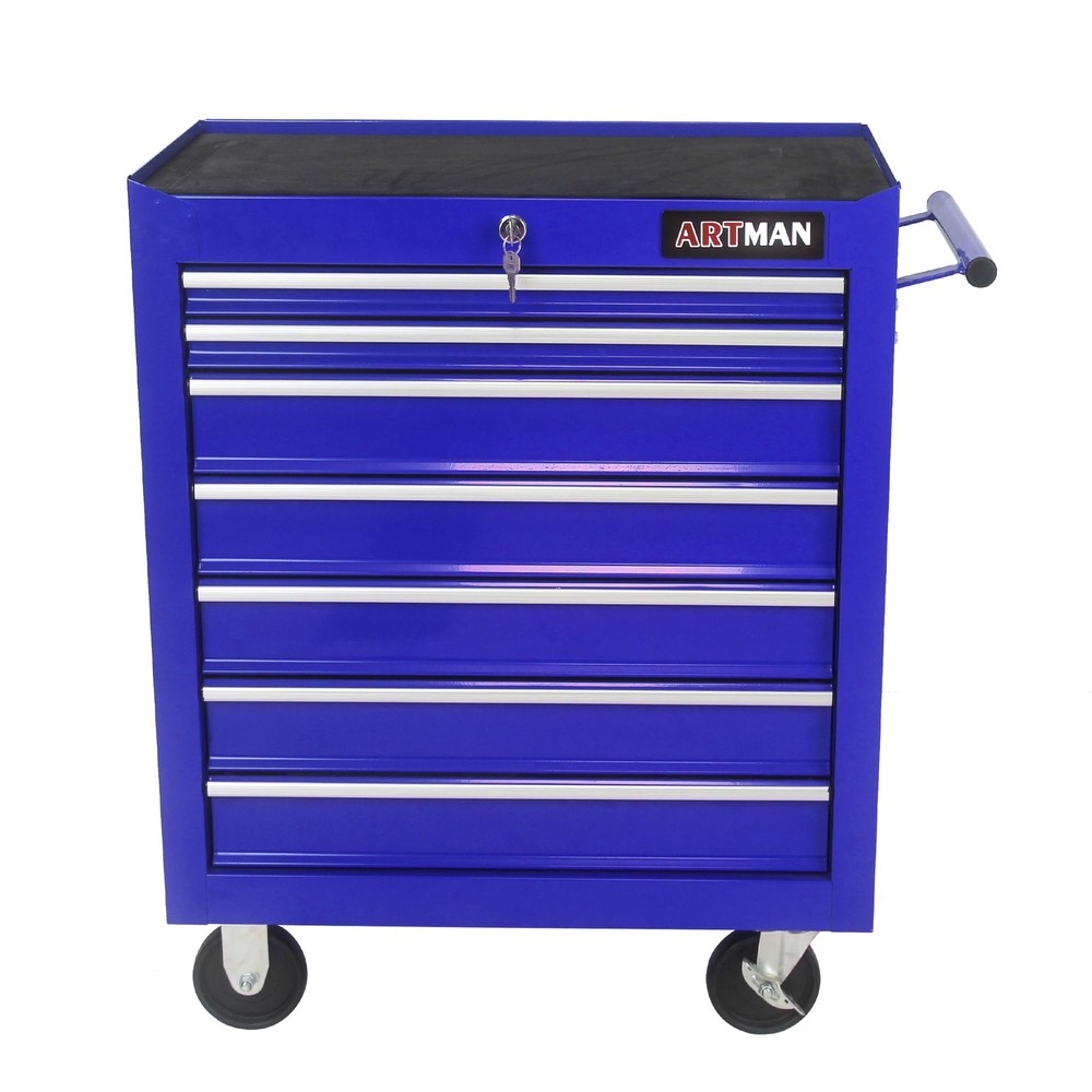7-Drawer Rolling Tool Chest with Lockable Storage & Organizer Cart