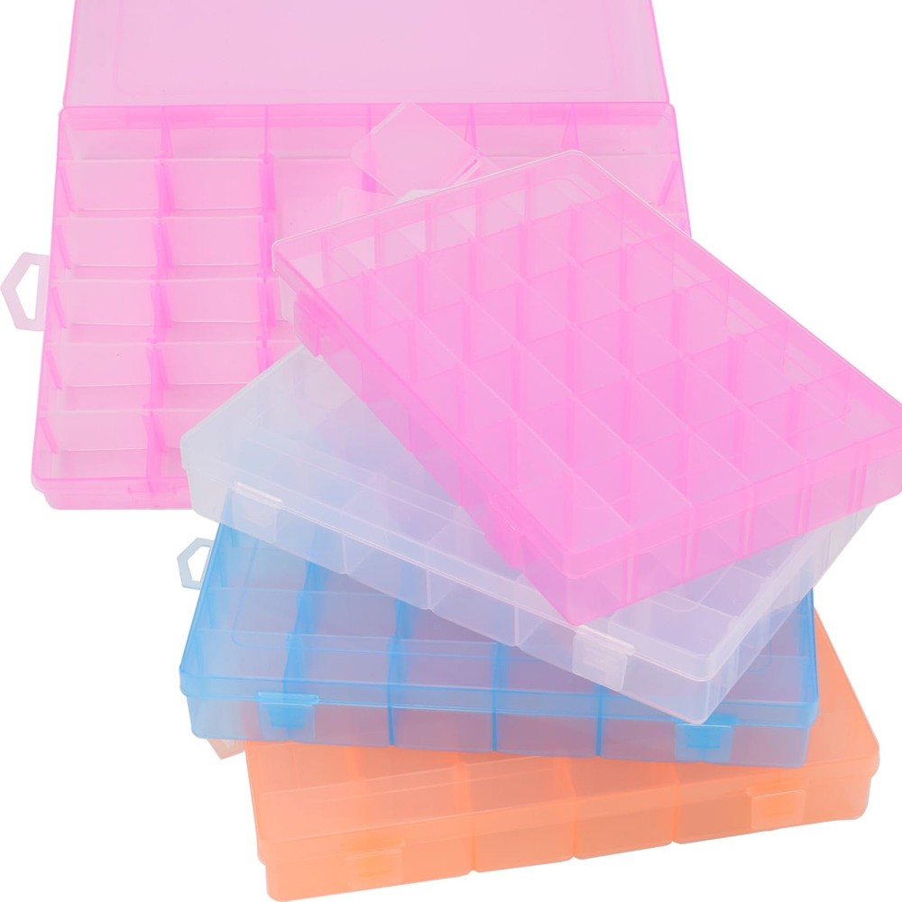 8-Piece 36-Grid Bead Organizer with Adjustable Dividers for Small Crafts