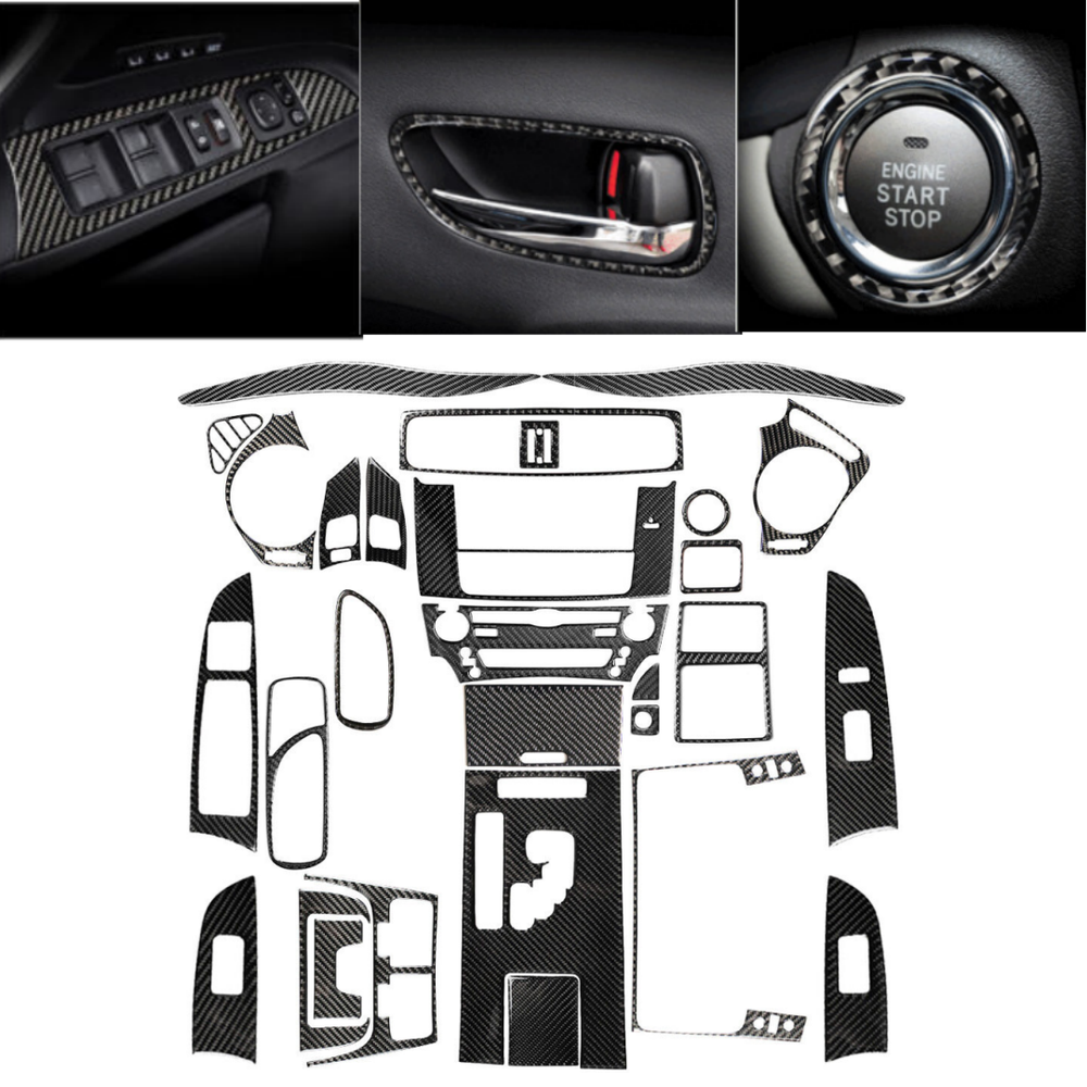 28x Carbon Fiber Car Interior Kit Cover Trim For LEXUS IS250 IS350 2006-2012