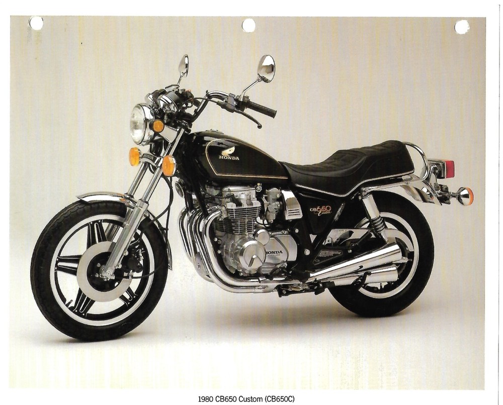 Motorcycle Data Sheet - Honda - CB650 Custom - Price Tag - 1980 2 items (DC938)