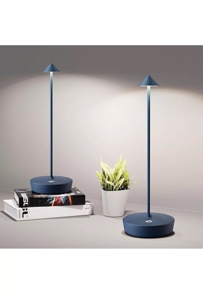 Cordless Table Lamps Rechargeable, 6000mAh Battery Operated LED 2 Pcs Blue