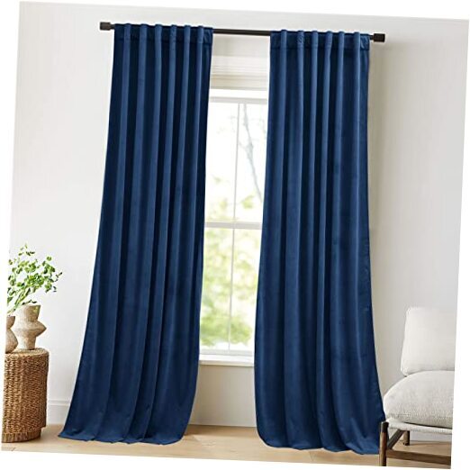 Luxury Elegant Velvet Curtains, Back Tab Rod Pocket W52