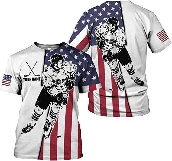 Custom Hockey 3D Printed Shirt Tee for Hockey Players Gift for Hockey Lover