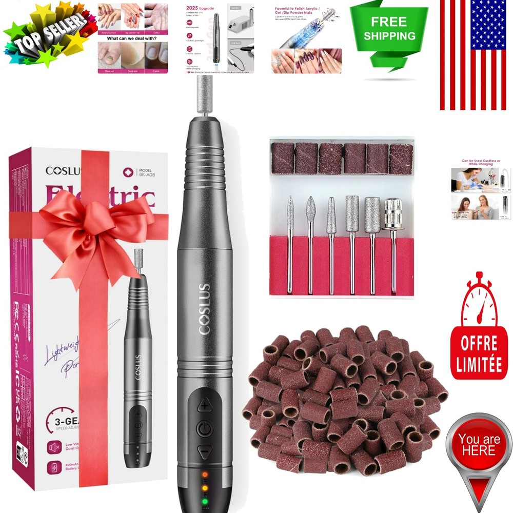 Cordless Nail Drill Kit - Lightweight Electric File for Professional Manicures