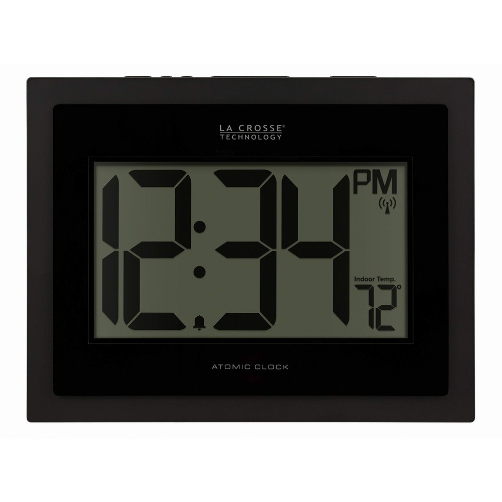 Atomic Digital Wall Clock with Indoor Temp Display - 513-54087-INT