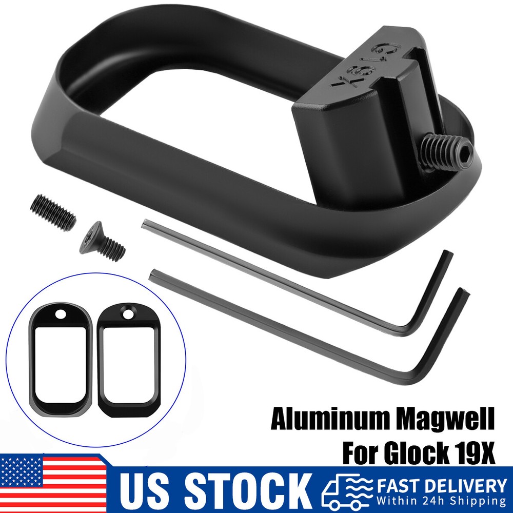New hot Flared Aluminum For Glock 19X Magwell - No Backstrap NBS - Black A+++