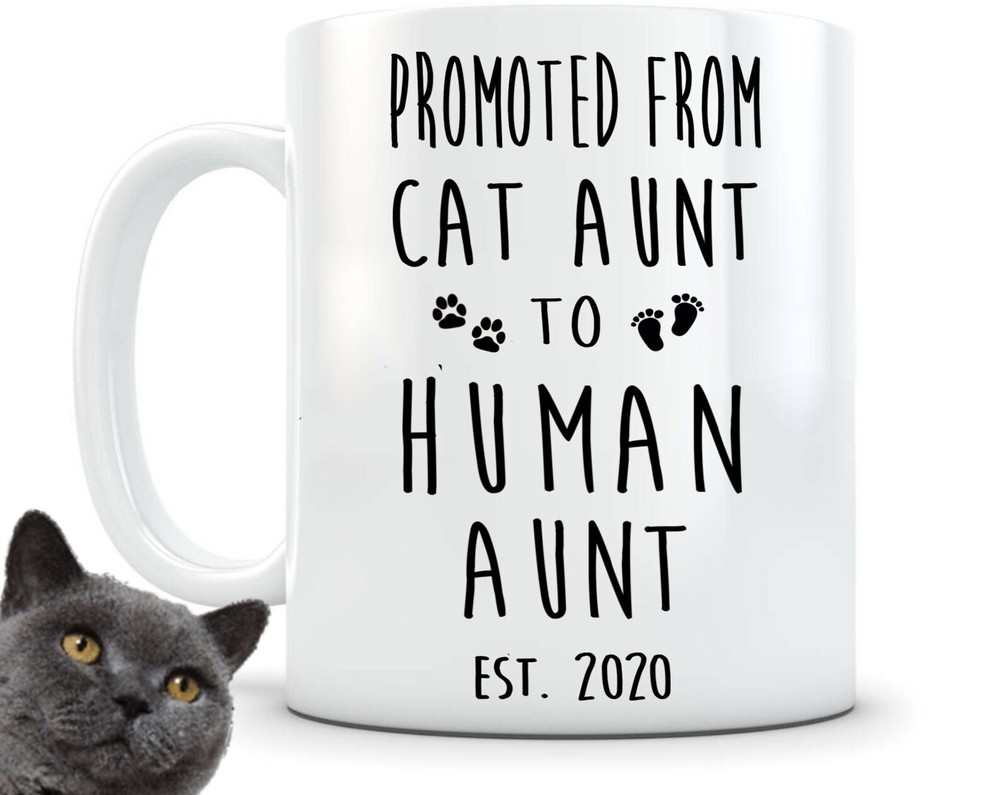 Aunt Mug Gift Promoted To Aunt From Cat Aunt Baby Reveal Idea Aunt To Be Coffee