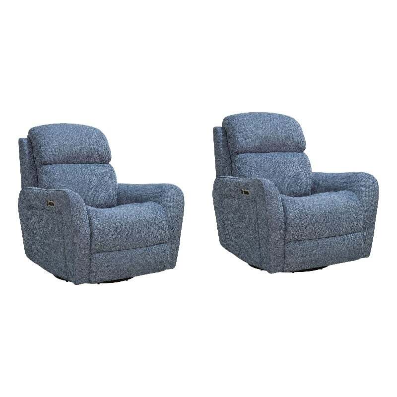 Parker Living Quest Upgrade Midnight Blue Cordless Swivel Glider Recliner 2 Pack
